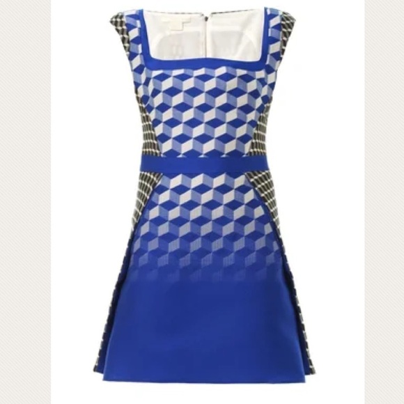 Antonio Berardi contrast cube jacquard dress